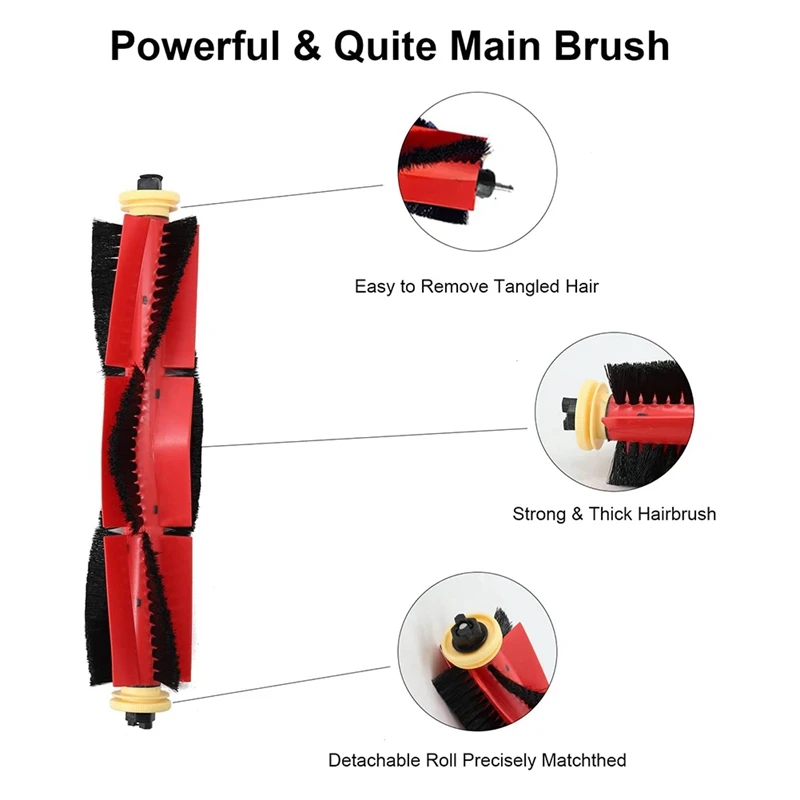 Aspirador Peças de Reposição, Escova principal, Escova de rolo, Compatível para Roborock, S5 Max, S5, S6, S51, 1 Conjunto