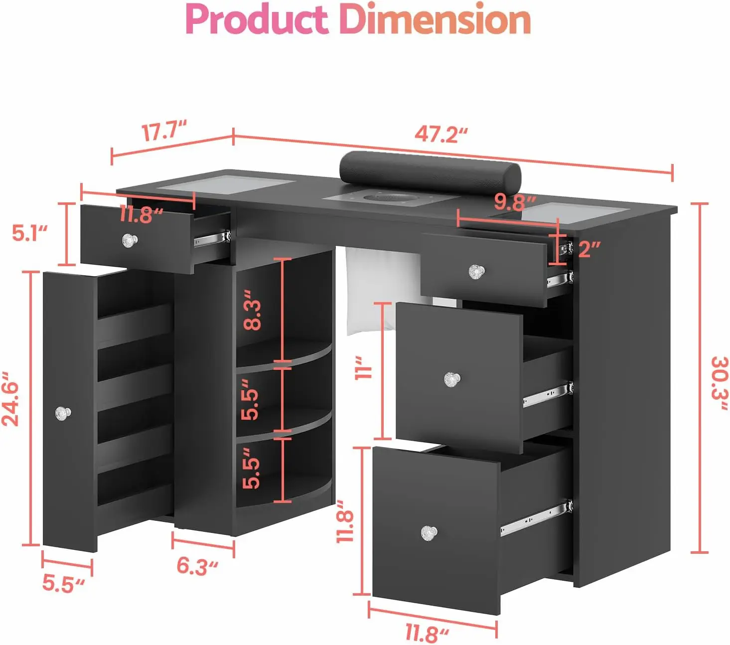Newly Designed Store-specific Nail Table With Multiple Customizable Storage Drawers