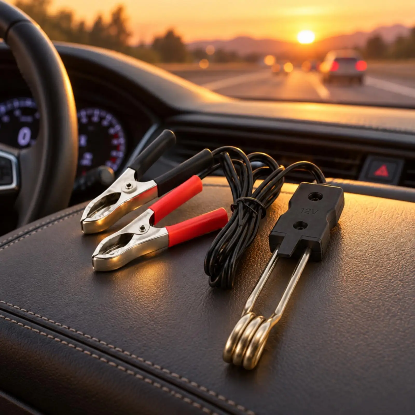 Car Heating Rod 12V Stainless Steel Immersion Water Heater Portable for Camping Vehicle Road Trip Use