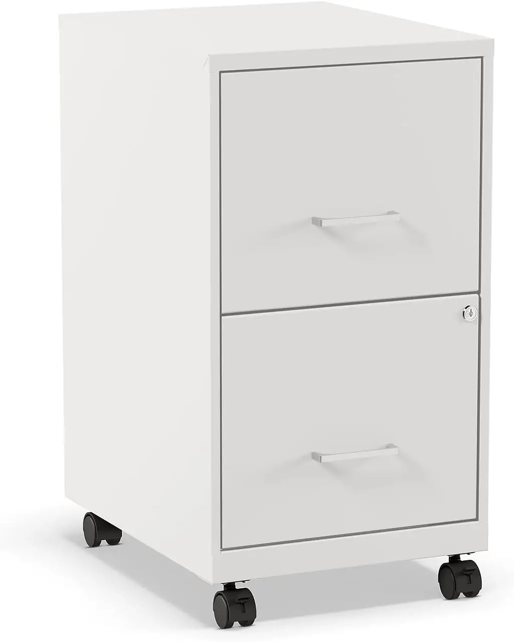 

Double drawer vertical mobile filing cabinet, letter size, pearl white, 18 inches