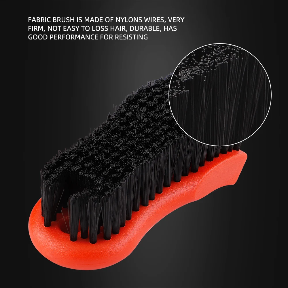 (Single Sale) SPTA Car Interior Clean Orange Handle Fabric Brush Nylon for Auto Tire Engine Bay Wash Tools Accessories