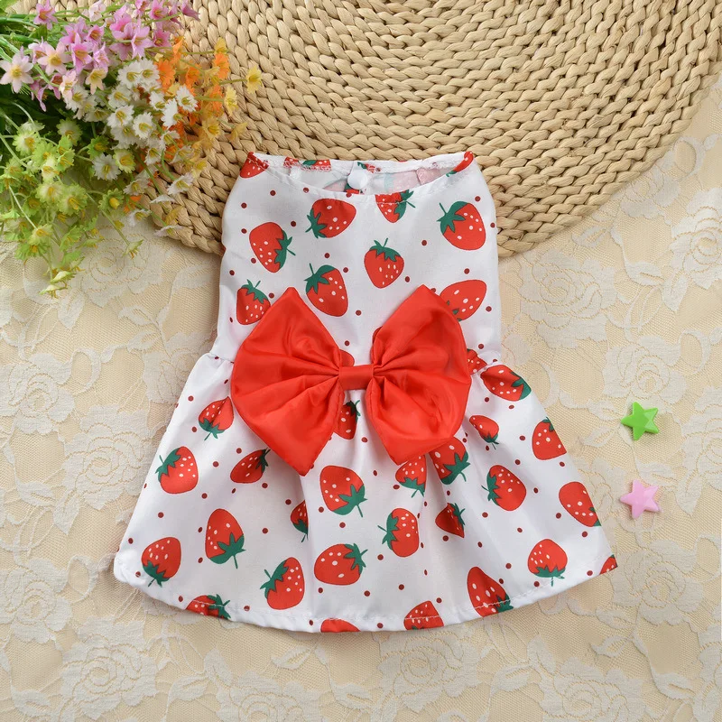 Vestido de princesa de flores para perros pequeños, ropa de peluche para mascotas, falda Linda para perros, accesorios finos de verano, suministros