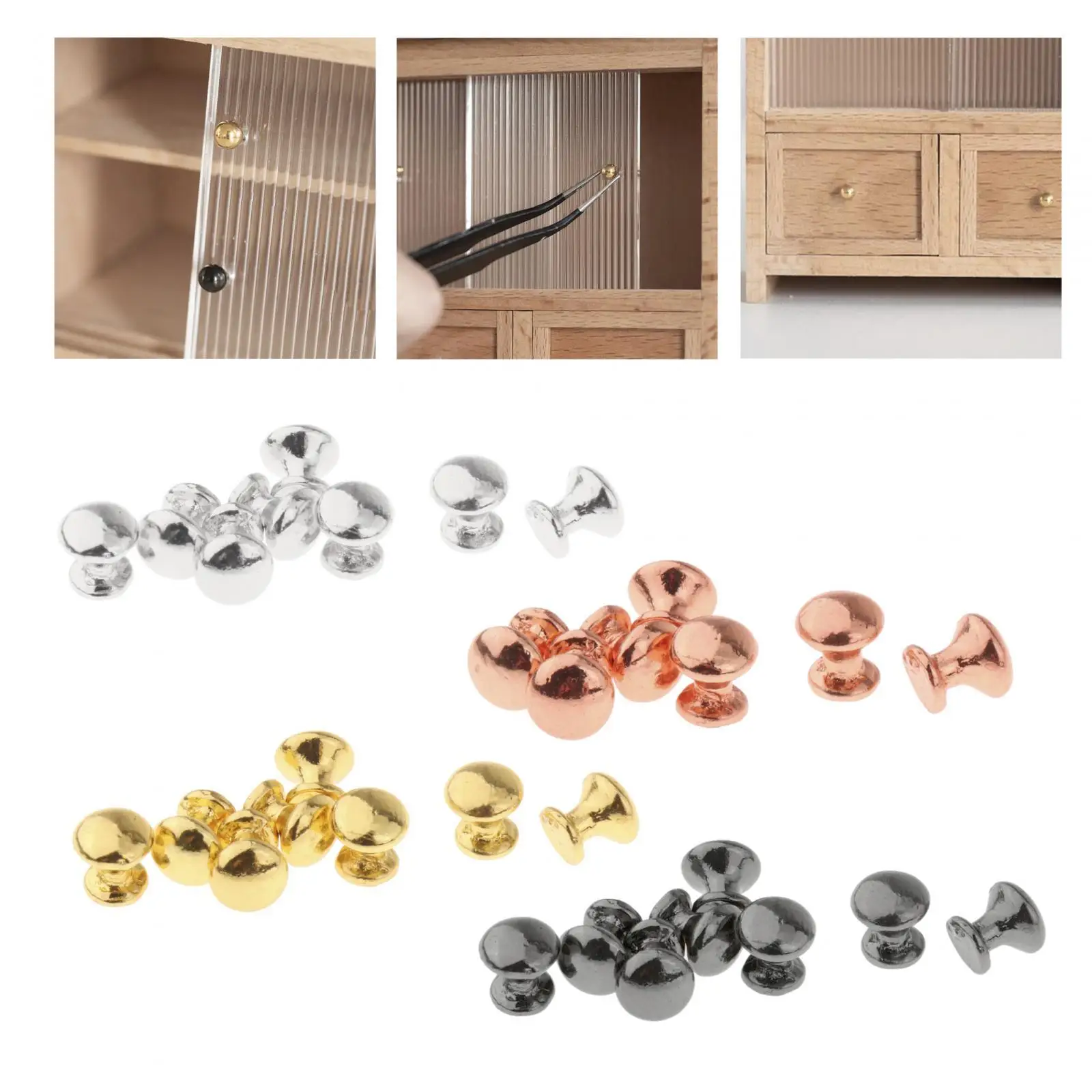 8 قطع مقابض باب بيت الدمى، لعبة أطفال بسيطة، مجموعة لعب التظاهر 1:12