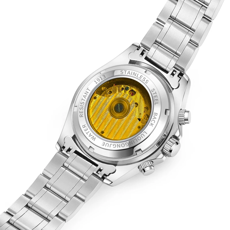 Multifunctional Business Casual Fully Automatic Mechanical Watch Men's Watch Hollow Luminous Waterproof Fashionable High-Value Best-Selling Watch Men's Model