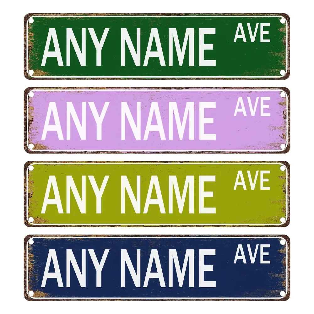 2D Flat Vintage Aluminum Plaque 15.75×3.94 Inch Metal Foil Finish Custom Engraved Text Multi Color Wall Ornament