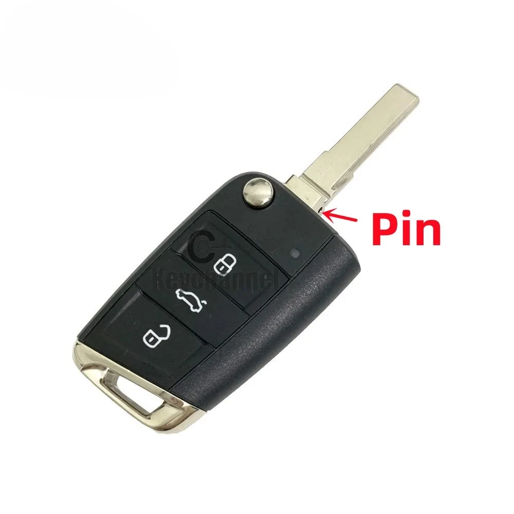 

1 шт. 3-кнопочный корпус ключа MQB для Golf MK7, Golf 6, Tiguan, Skoda, Seat, сменный выкидной корпус для дистанционного ключа с лезвием HU66