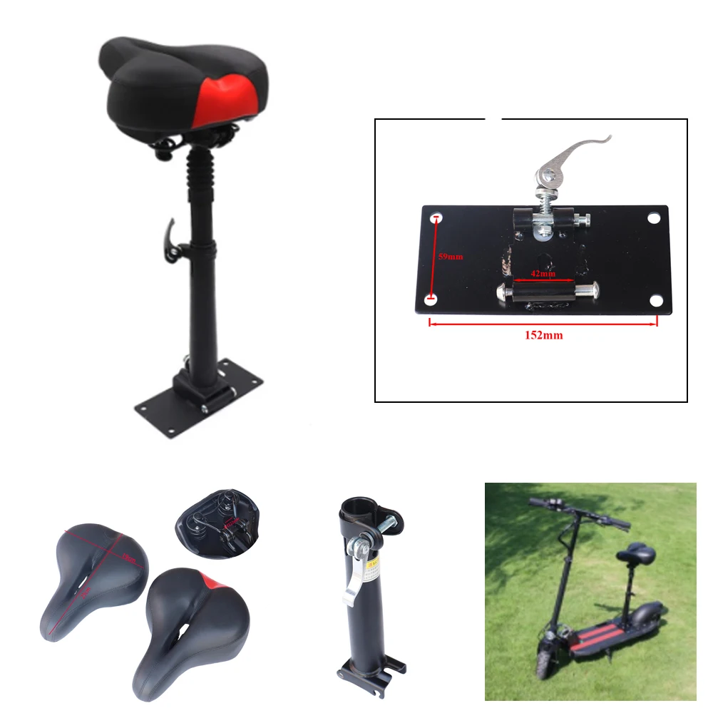 Height Adjustable Saddle for Electric Scooter Foldable Shock-Absorbing Folding Seat Chair Electric Scooter Seat Accessories