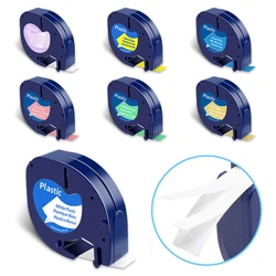91331 Compatible for Dymo Letratag 12mm Cartridge Plastic Label Tape for Dymo LetraTag Typewriter LT-100H QX50 200B Label Maker