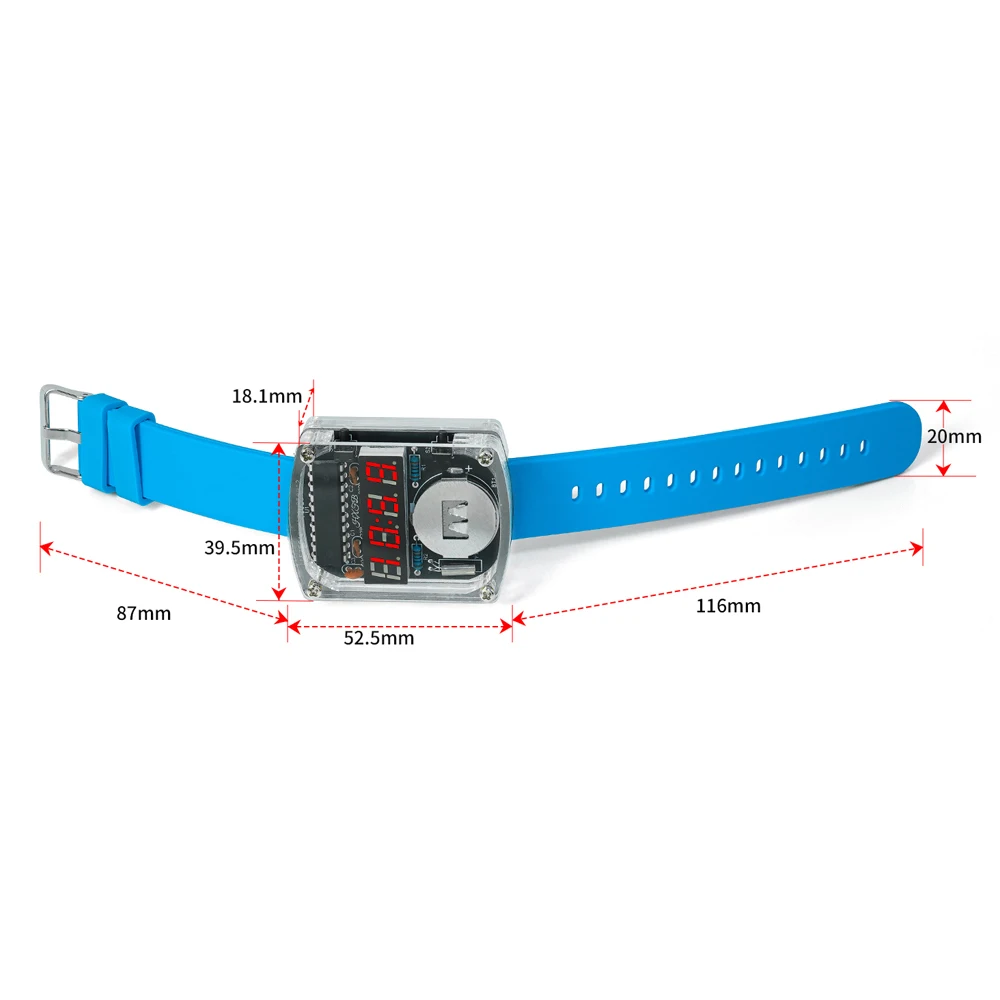 New DIY LED Digital Tube Watch Kit Soldering Practice Component Microcontroller Electronic Clock 12/24-Hour Format