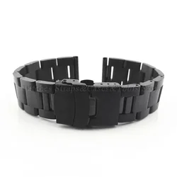 20mm 22mm 24mm 26mm 28mm Solid Stainless Steel Strap Double Safety Buckle Watchband Diving Metal Belt Bracelet Watch Accessories