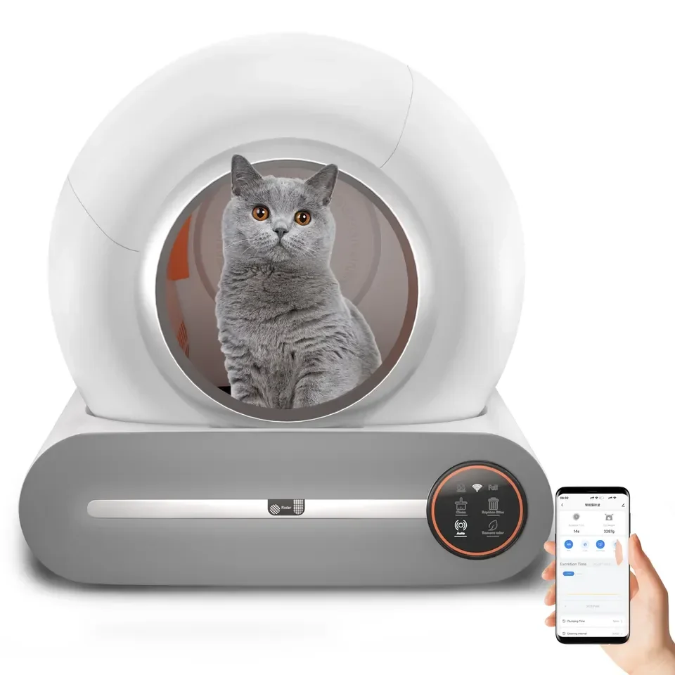 

Large Smart Fully Enclosed APP Remote Control Quick Cleaning Cats . Toilet Self-cleaning Automatic Cat . Box