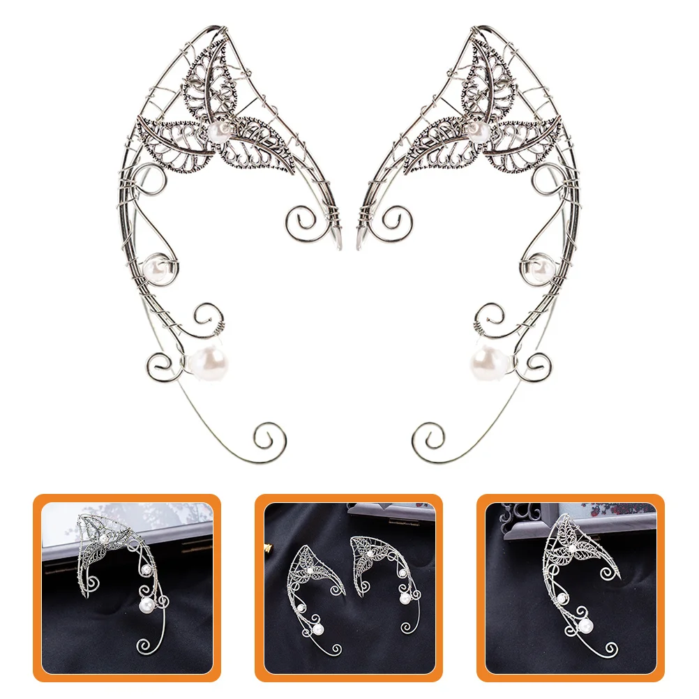 

1Pair Fashion Ear Cuffs Non Pierced Clip on Earrings for Wedding Festivals Daily Wear Elegant Fairy Ear Wraps Women