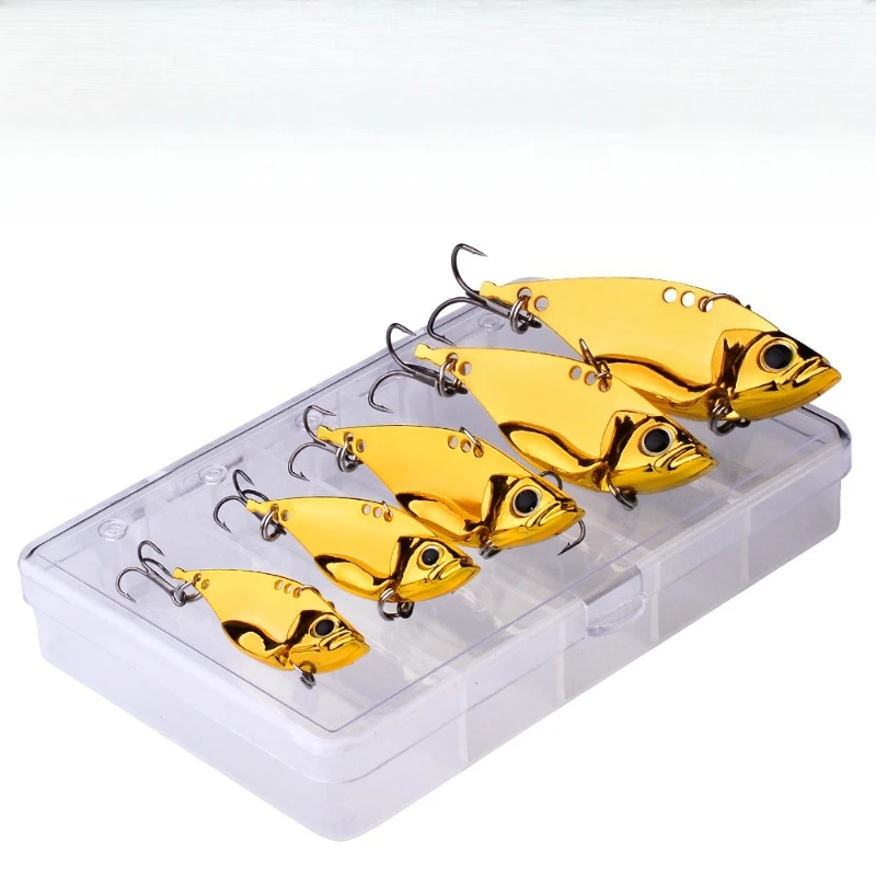 

5pcs Metal Blade Baits For Bass Fishing Lures 5g7g10g15g20g VIB Artificial Bait TroutBib Crappie Sea Stinger Bait Fishing Tackle
