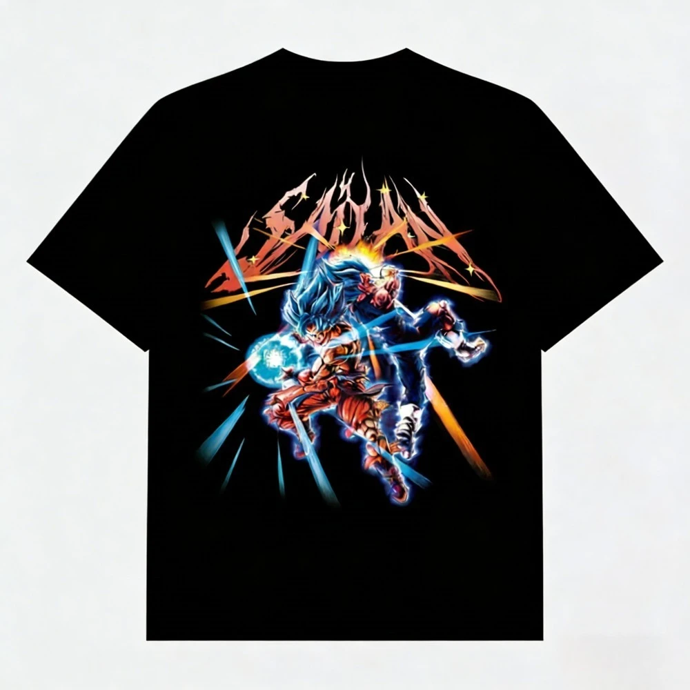 

Dragon Ball Goku Unisex Pure Cotton T-shirt 2026 Summer Hot Anime Print American Loose Casual Parent-child Short Sleeved Top