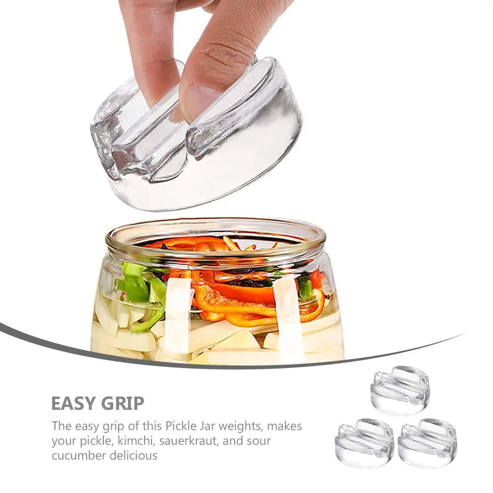 

3Pcs Wide Mouth Fermenting Weights Glass Lids for Pickling Jars Fermentation Jar Weight Stone Kitchen Canning Supplies