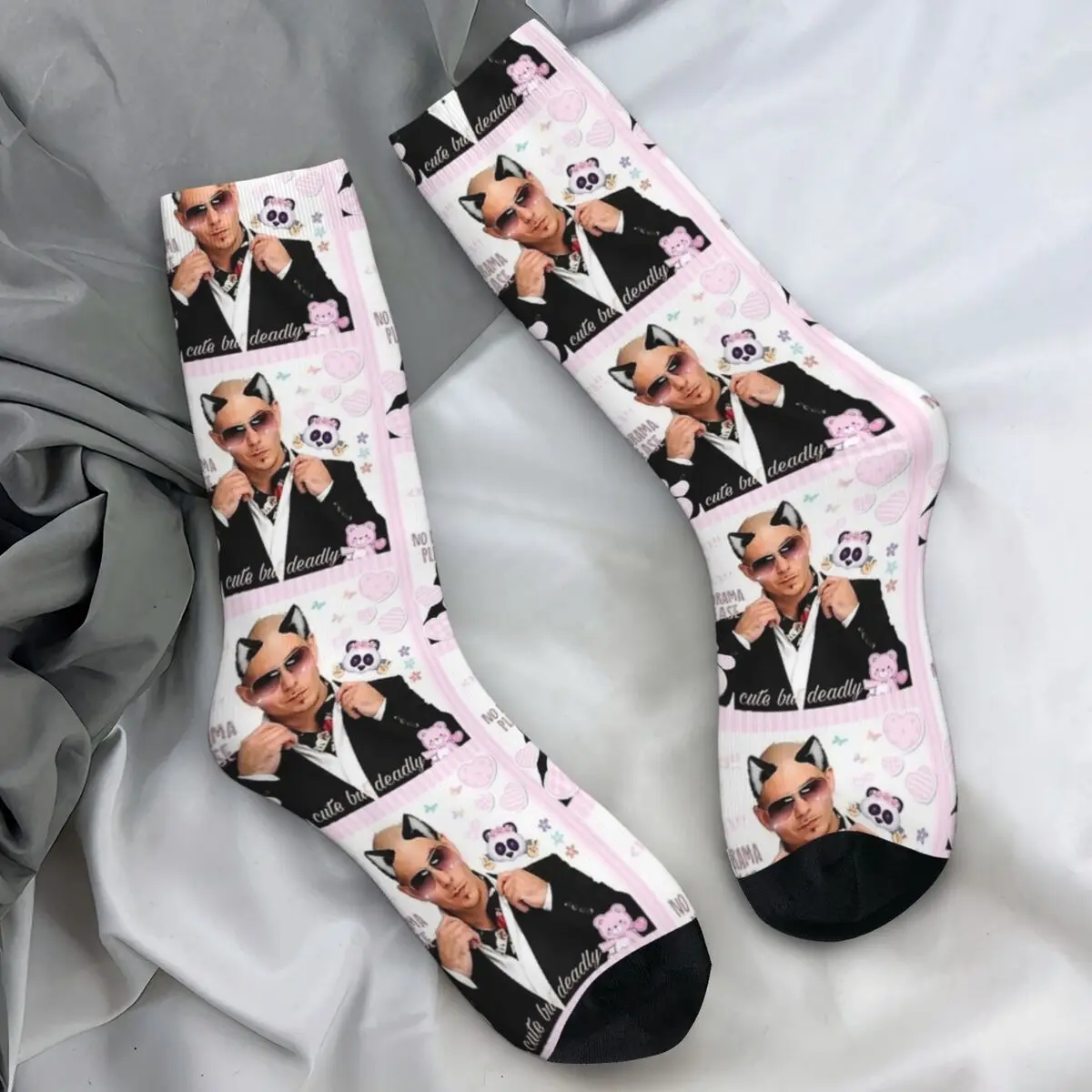 Mr. Worldwide Says To Live Laugh Love Socks Spring Pitbull American Rapper Stockings Men Socks Skateboard Anti Skid Socks