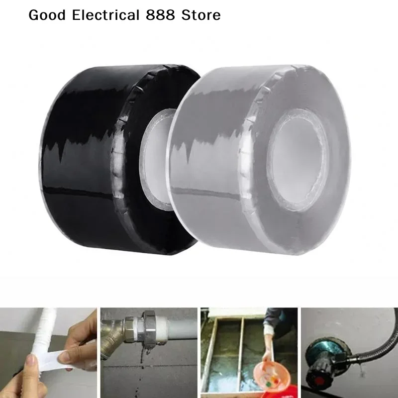 Black Self-Fusing Silicone Tape Cinta Impermeable Sellante Leak-stopping Water-stopping Repair Waterproof Sealing Tape PVC New