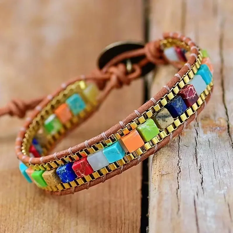 7 Chakra-Stein-Armband für Damen, bunt, mit geflochtenem Seil und gewebtem Handgelenk-Armreif, Herren-Modeschmuck, Geschenk – Detail 8