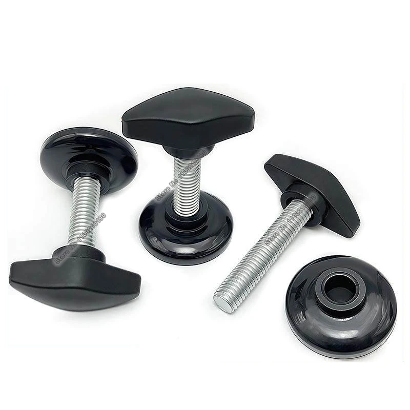 1-10pcs T-Handle Hand Tighten Screws M6 M8 M10 Carbon Steel Bakelite Butterfly Plastic Head Hand Knob Thumb Bolt with Rubber Pad