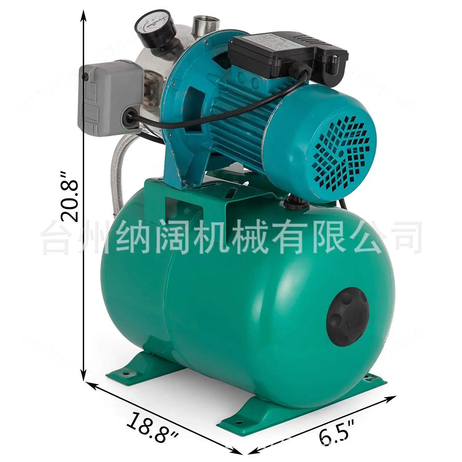 Stainless Steel Shallow Well Jet Pump 750W Garden Water Pressure Booster Pump 1HP 110V US Standard Pressure Tank Water Pump