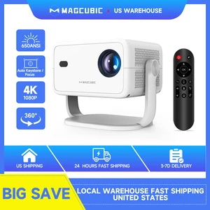 Magcubic Native 1080P 650ANSI 4K Android 11 L018 360° Projector With Auto Keystone Focus Air Mouse Wifi6 BT5.2 Portable Outdoor