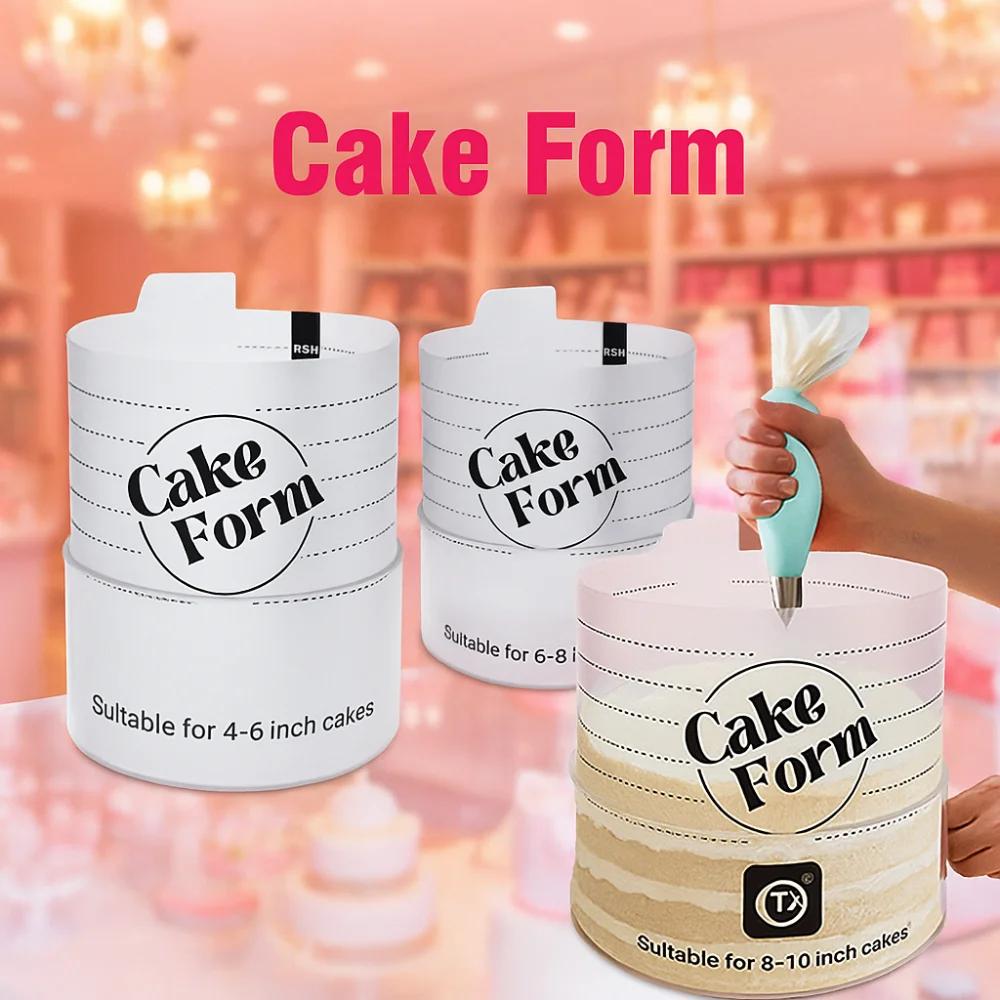 

Baking Tool Acrylic Adjustable Cake Ring Round Frosted Transparent Cake Mold DIY Reusable Mousse Cake Form Newbie Baking