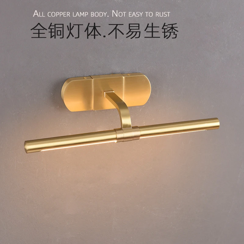 

Excellent quality copper bathroom vanity light, bedroom mural decoration wall lamp, American style home Bookcase lighting