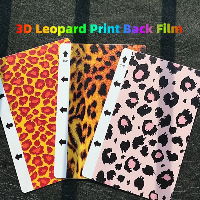 50pcs 3D Leopard Print Embossed Color Sticker Back Hydrogel Film For Cutting Machine For Mobile Phone Screen Protector Skin