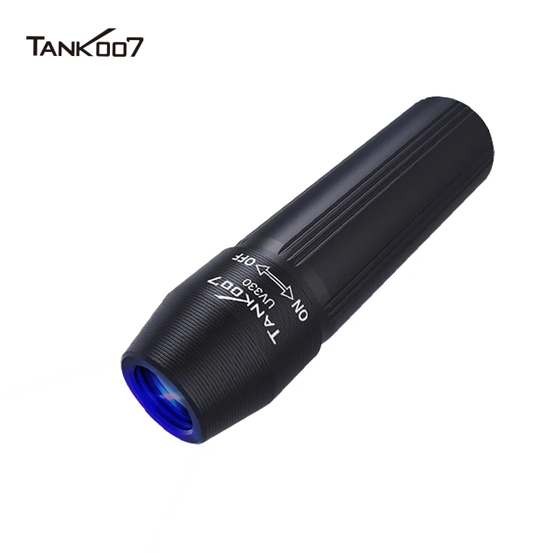 TANK007 UV Flashlight 365nm Ultraviolet Black Light Torch mini Compact Fluorescence Reaction Detection Tool UV Lamp