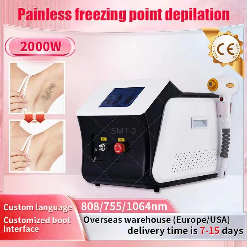 

755nm 808nm 1064nm 3 Wavelength Diode 808nm Hair Removal Machine for Salon 808 Hair Remover 2024 Newest