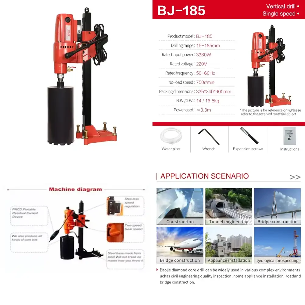 

180mm BJ-185 Star Tools Diamond Drilling Crown Machine to Cut Granite and Concrete