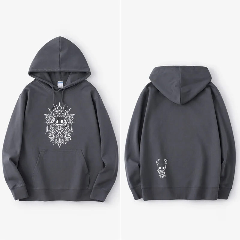 

Толстовка Hollow Knight свободного кроя из комфортного хлопка с длинными рукавами и принтом, в корейском уличном стиле