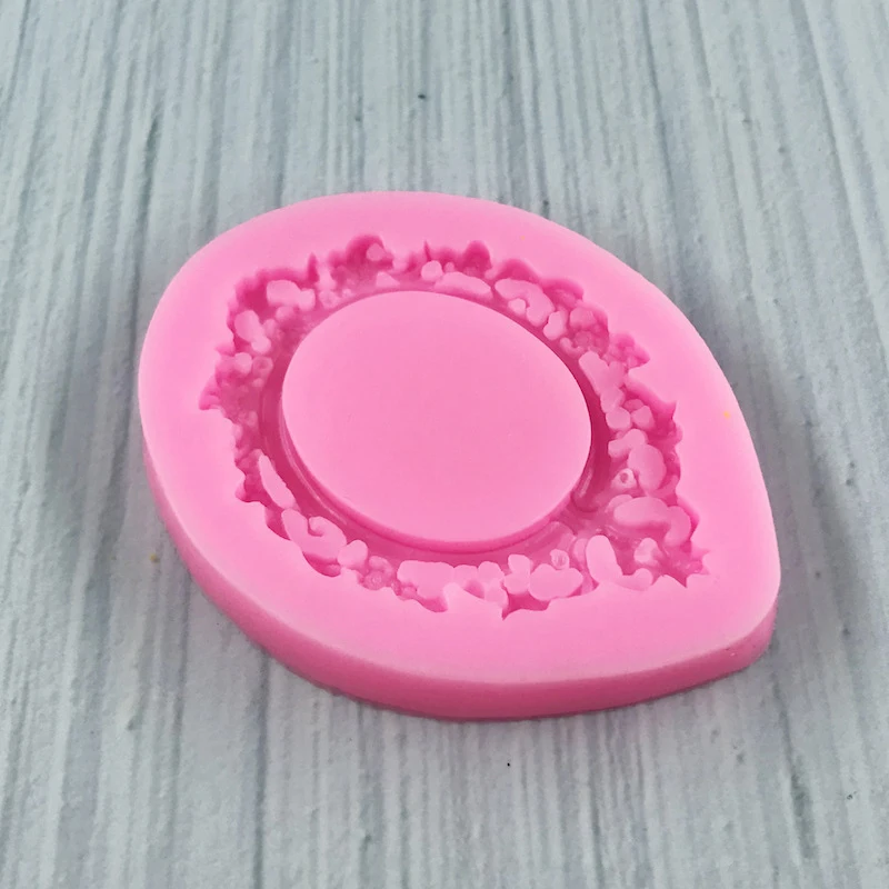 1 piece, European retro mirror frame, photo frame, flower border, silicone mold, chocolate flip sugar cake mold