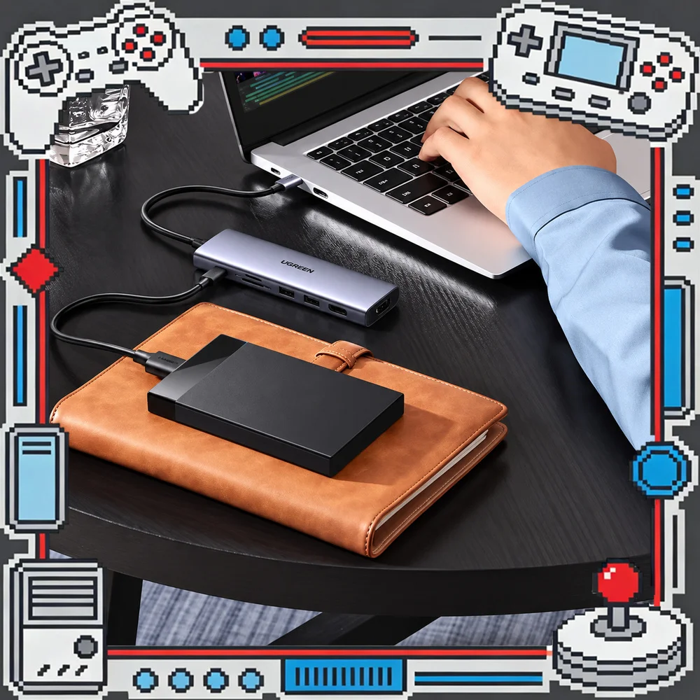 UGREEN CM498 25043 10-in-1 USB-C Hub, 4K 60Hz HDMI, VGA, Gigabit Ethernet, 3 USB 3.0, SD/TF, 100W PD, 3.5mm Audio