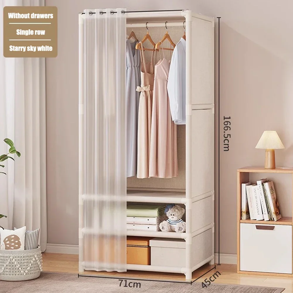 Simple Wardrobe Portable Assembly Storage Closet Large Capacity Non-woven Fabric Durable And Sturdy Clothes Dustproof Wardrobe