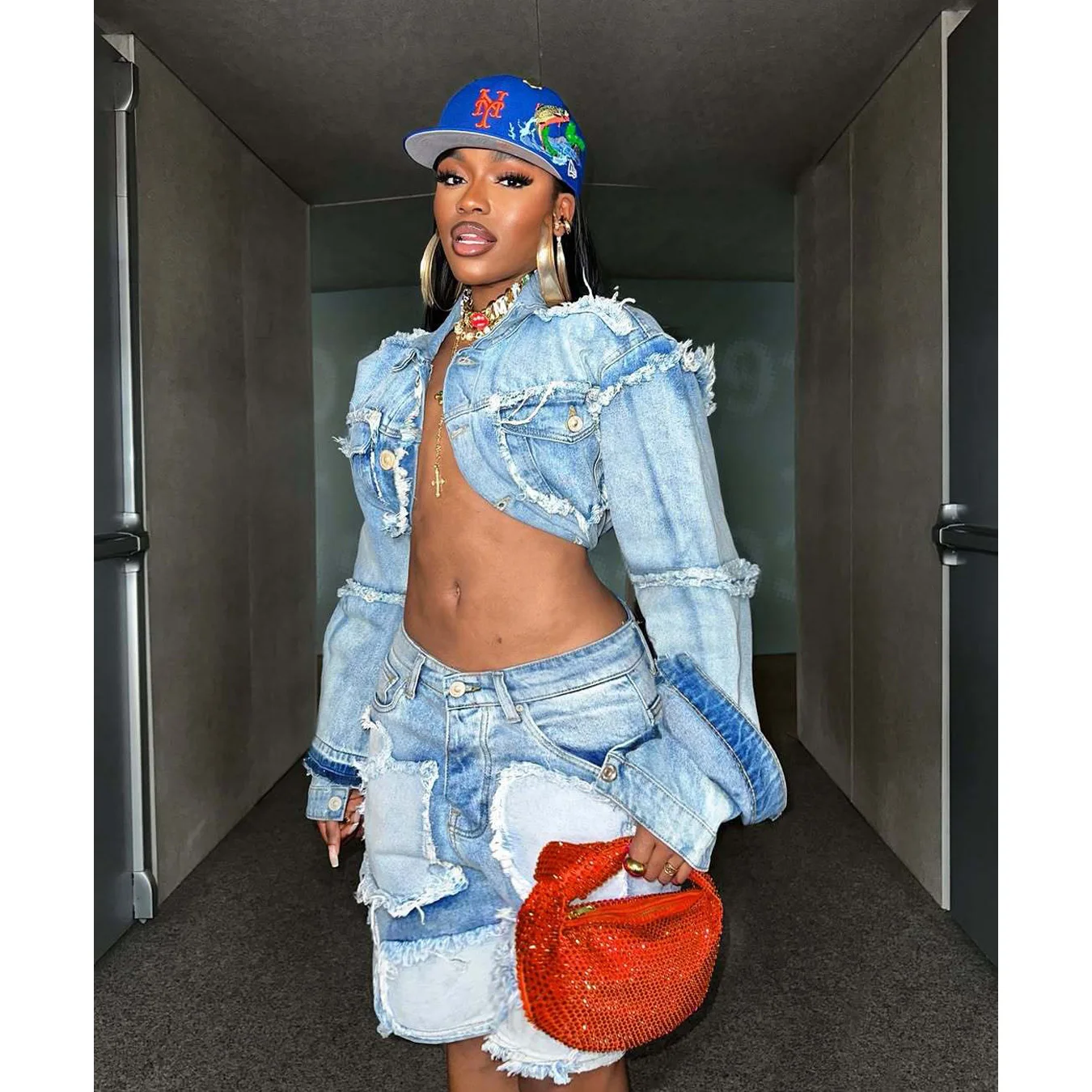

Denim Jean Jackets 2 Piece Pant Set Outfits Women Spring Clothes Y2K Streetwear Sexy Elegant Denim Shorts Two Piece Pant Sets