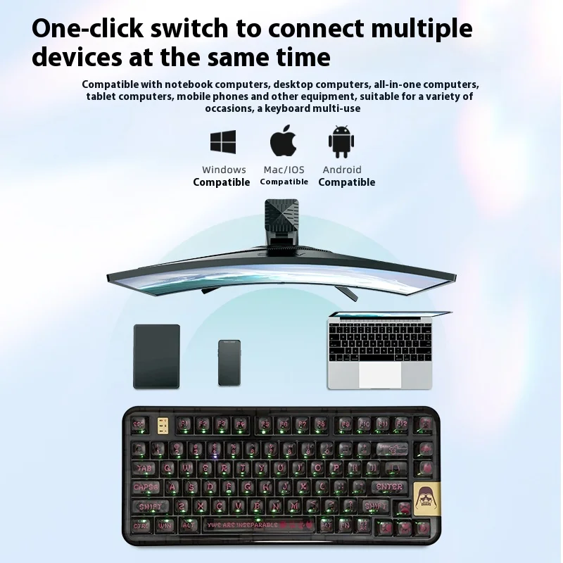 YOAINGO Weapon Box Packaging Coolkiller Transparent Mechanical Keyboard CK75Customization Three Modes Bluetooth Wireless Esports