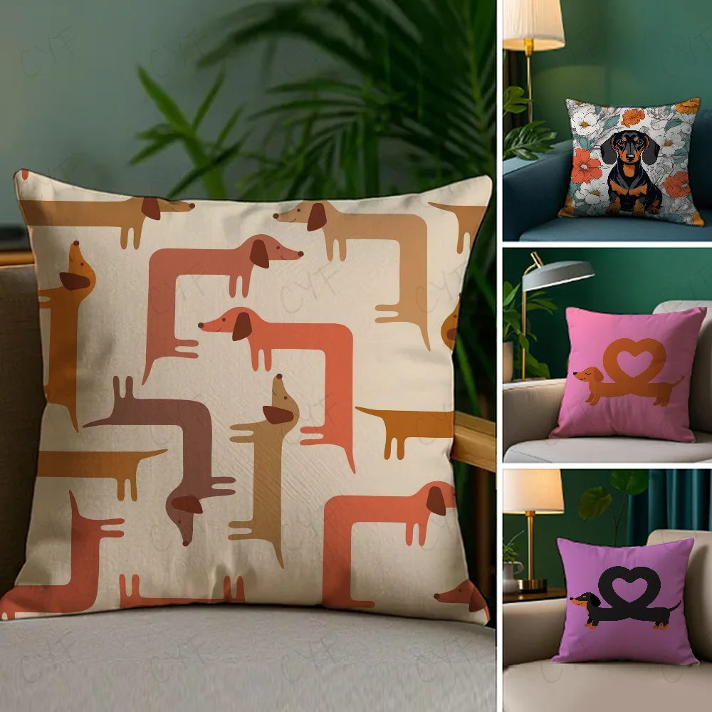 Lipstick Dog Cute Theme Double-sided Printed pillow cover Short plush Suitable living rooms bedrooms sofas throw cushion cover