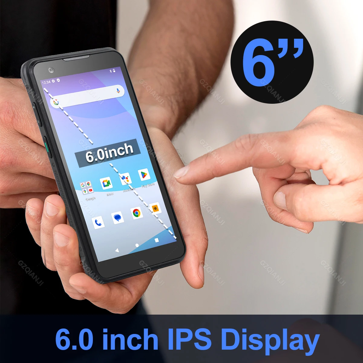 Android 13 4G PDA Handheld Terminal with Handle Version 1D 2D CM60 Barcode Scanner Portable Data Collector 6inch Touch Screen