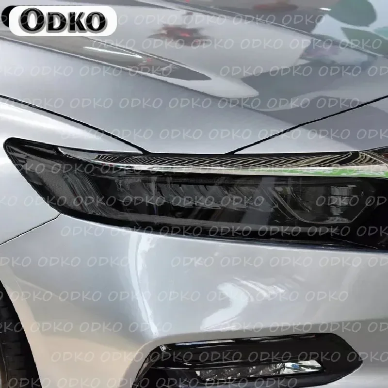 2Pcs Car Headlight Protection Tint Film Smoke Black Transparent TPU Protective Sticker For Honda Accord 2016 2017 2018 2019 2020
