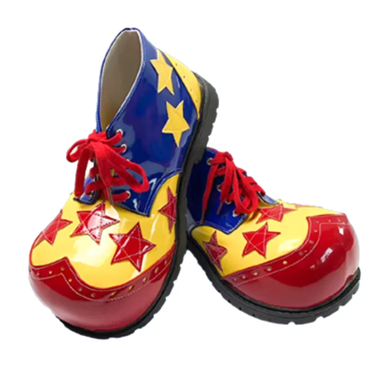 Zapatos de payaso grandes de 34cm para adultos, accesorios de Joker de Halloween, botas mágicas para actuaciones, suministros de fiesta, 19 estilos