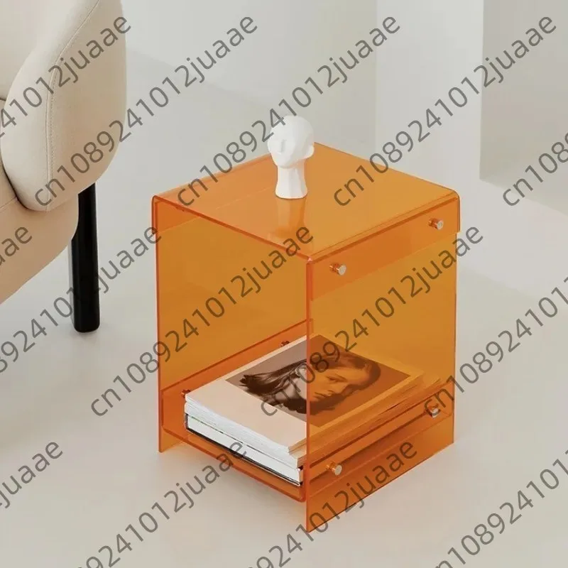 Acrylic transparent edge table creative design Nordic simple sofa coffee table bedside table Internet celebrity