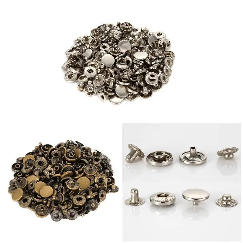 12.5MM 40 Sets Metal Snap Button Snaps Fasteners With 4 Pieces Fixing Tools Press Studs Clothing Tool Kit