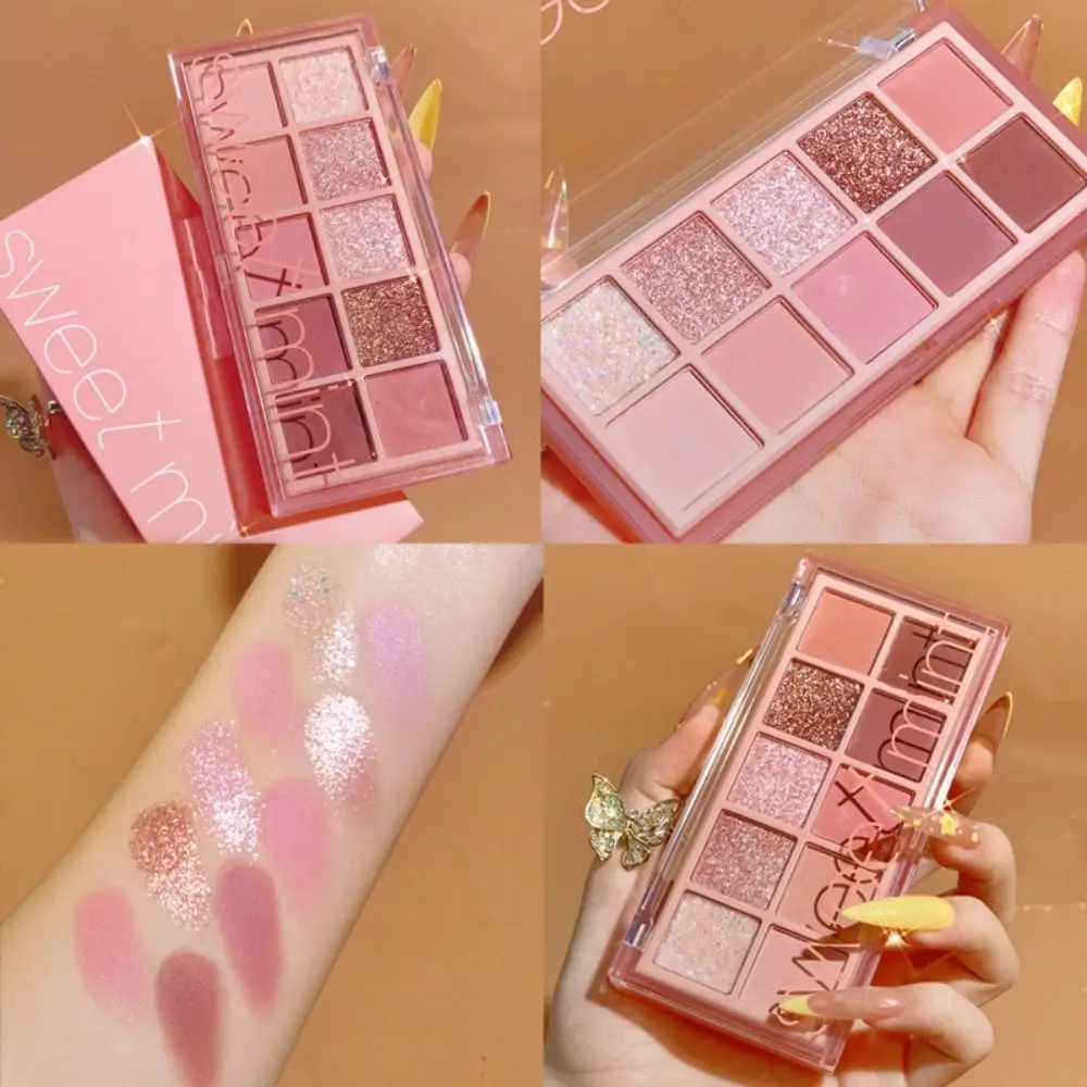 Paleta fosca de sombras para mulheres e meninas, cosméticos brilhantes, tom terra, brilho, perolado, placa, pigmentos