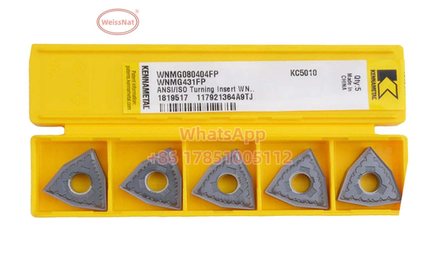 Kennametal WNMG080402 WNMG080404 WNMG080408 WNMG080412FP KCM15 KC5010 KCU10 Carbide Insert WNMG Inserts