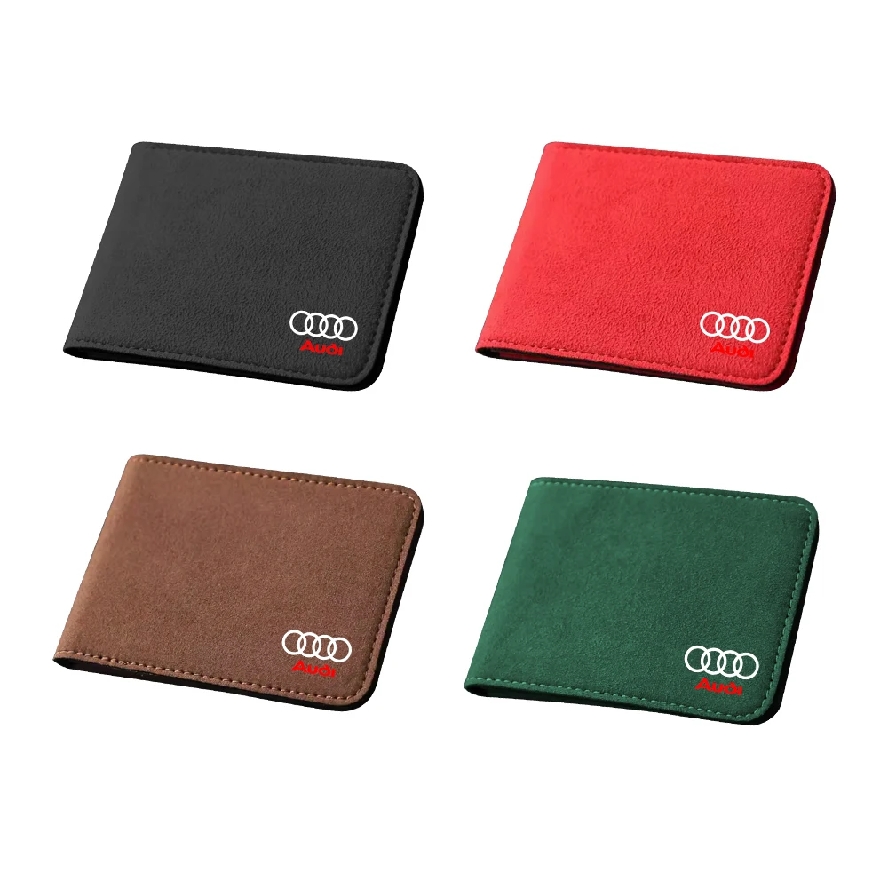 

2025 Hot Auto Driver License Cover Suede Anti-Fur Car Driving Documents Case Credit Card Clips For Audi S A4 B5 B6 B7 B8 B9 A3 8