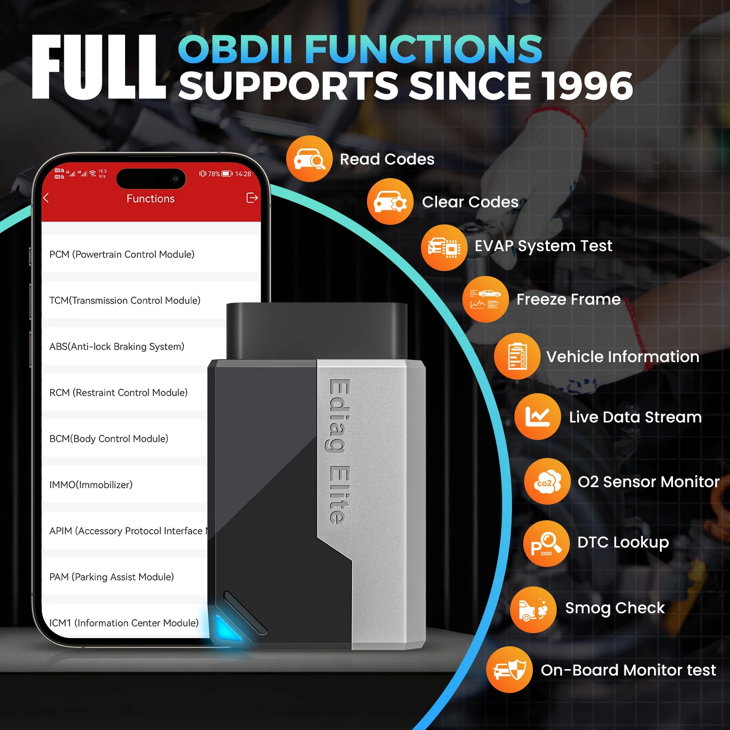 

EDIAG Elite OBD2 сканер Bluetooth диагностический инструмент проверка инструмента сканирования двигателя с полной системой сброса считыватель автомобильных кодов