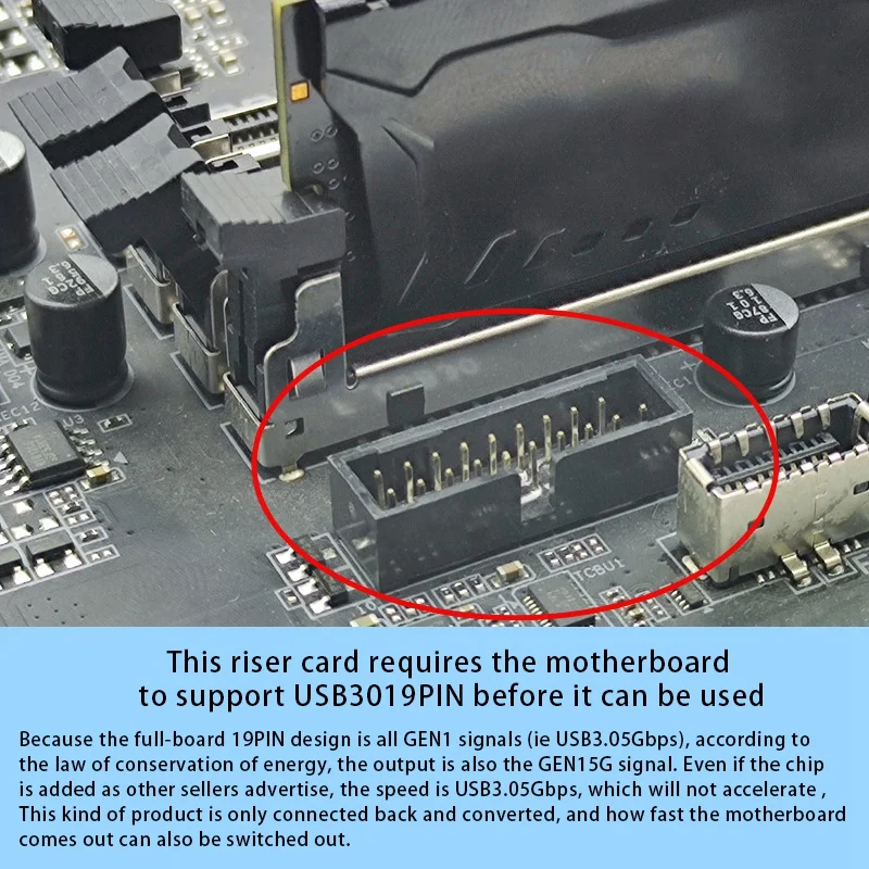 สำหรับเมนบอร์ดด้านหน้า USB3.0 19Pin ถึง3.1 TYPE-C อะแดปเตอร์ด้านหน้า TYPE-E อินเตอร์เฟส20ถึง19ขาอะแดปเตอร์การ์ดขยาย (2ชิ้น)