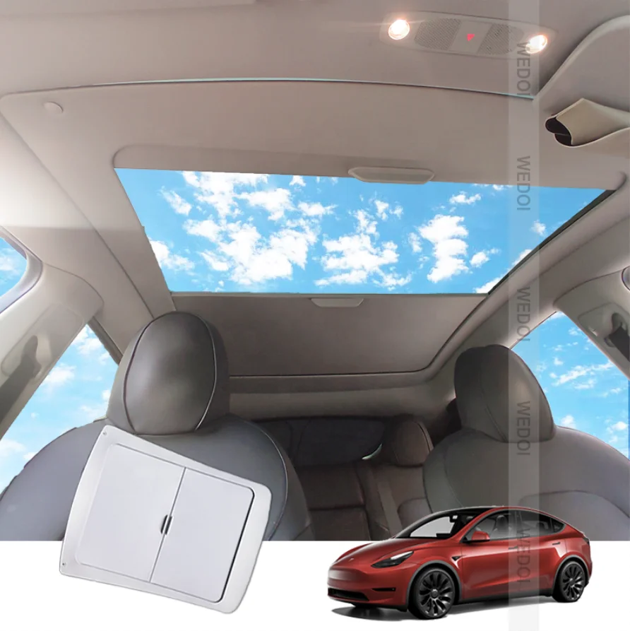 

For Tesla Model Y New Retractable Sunshade Roof Sun Visor Factory Manufacturer UV Protection Waterproof Customized Logo