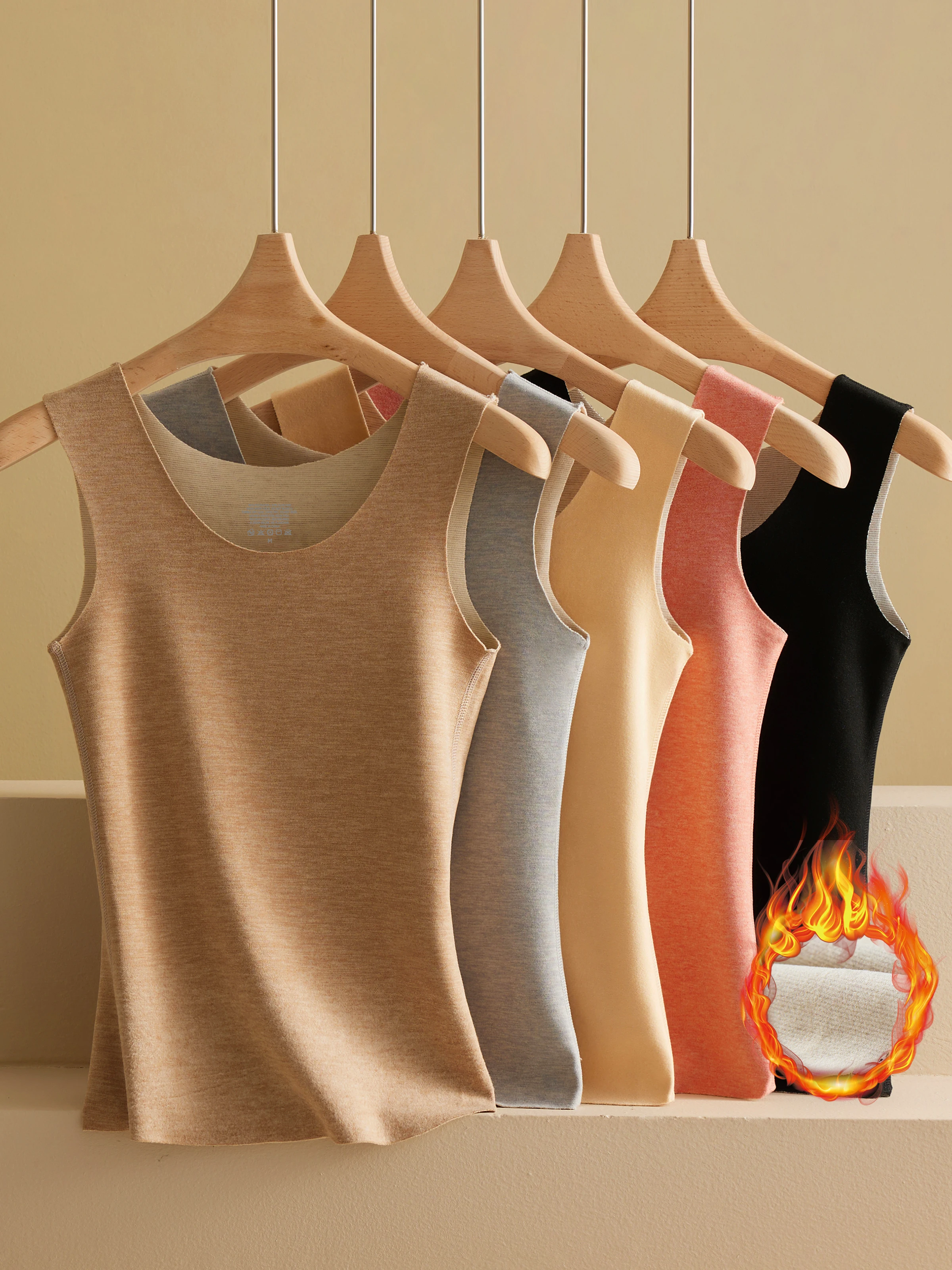 Women's Thickened Seamless Warm Vest Stuffed Thin Slim Fit Warm Clothes Autumn and Winter Bottoming Tops Underwear Top